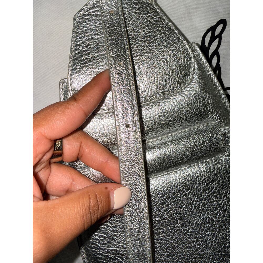 MCM Metallic Calfskin Milano Belt Bag - Silver, Excellent - Picture 10 of 11